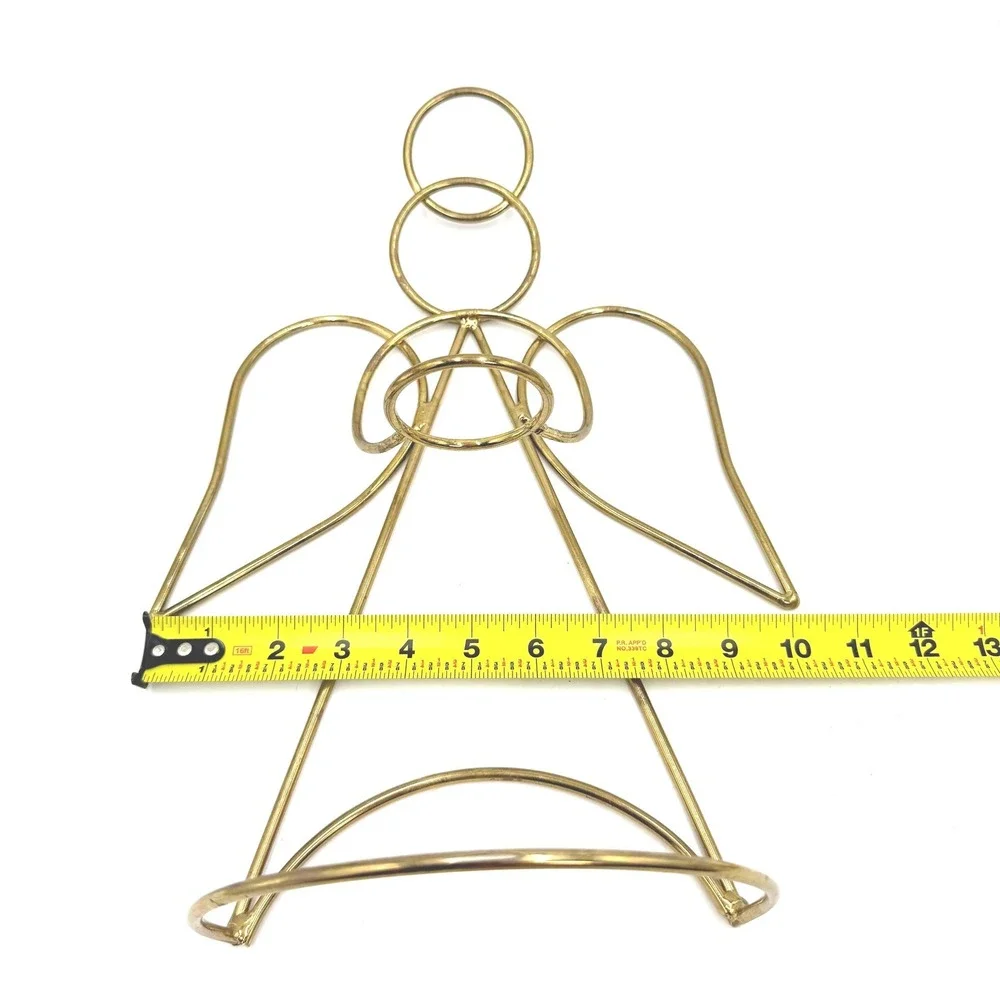 Home Interiors and Gifts Angel Candle Holder Metal/Glass Gold Clear 11574-BL